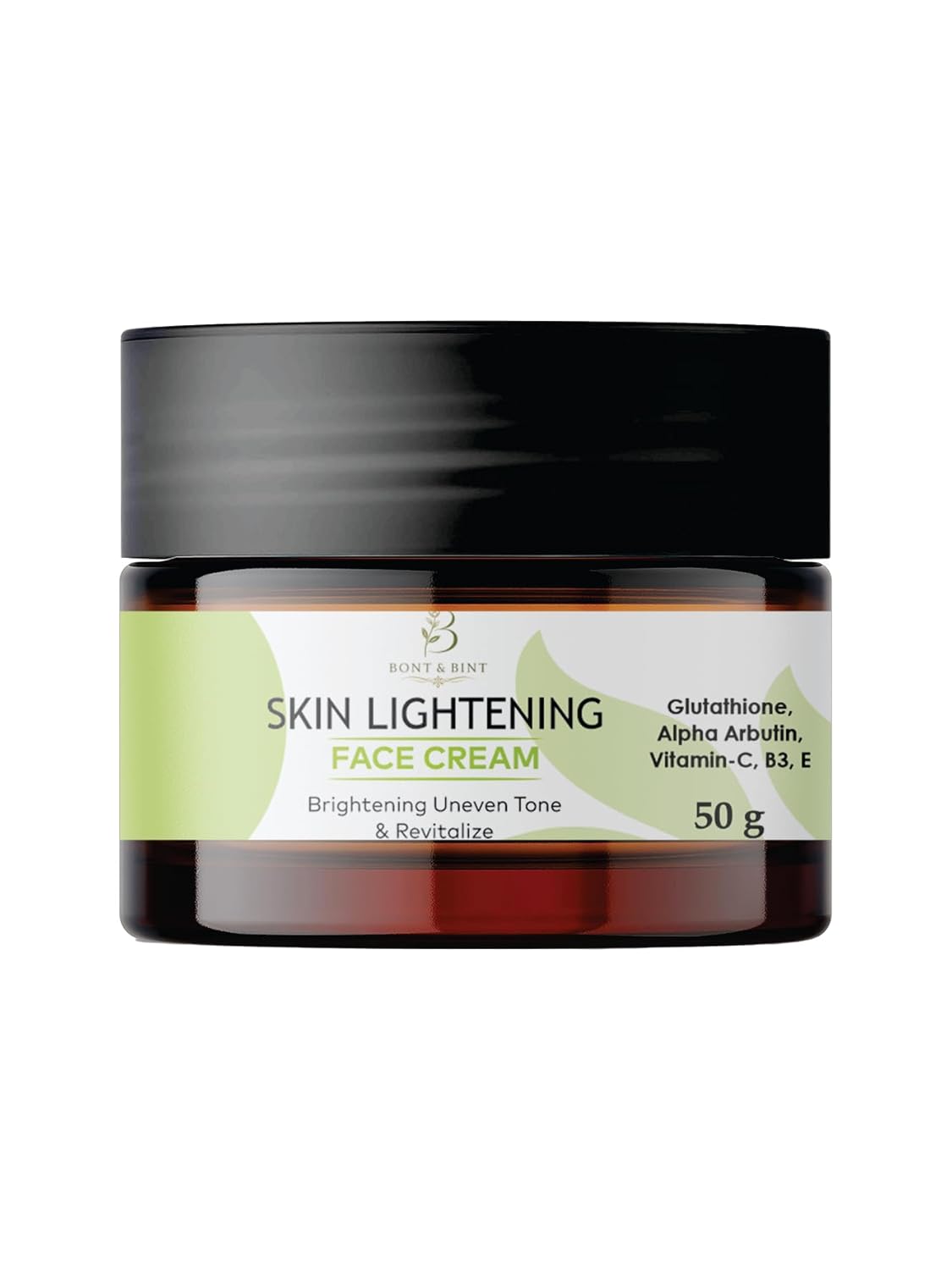 BONT & BINT Brightening Face Cream with Glutathione, Alpha Arbutin, Vitamin C, B3 & E, Hydrating Moisturizer for Uneven Skin Tone & Radiant Glow, Lightweight Daily Skincare, 50g