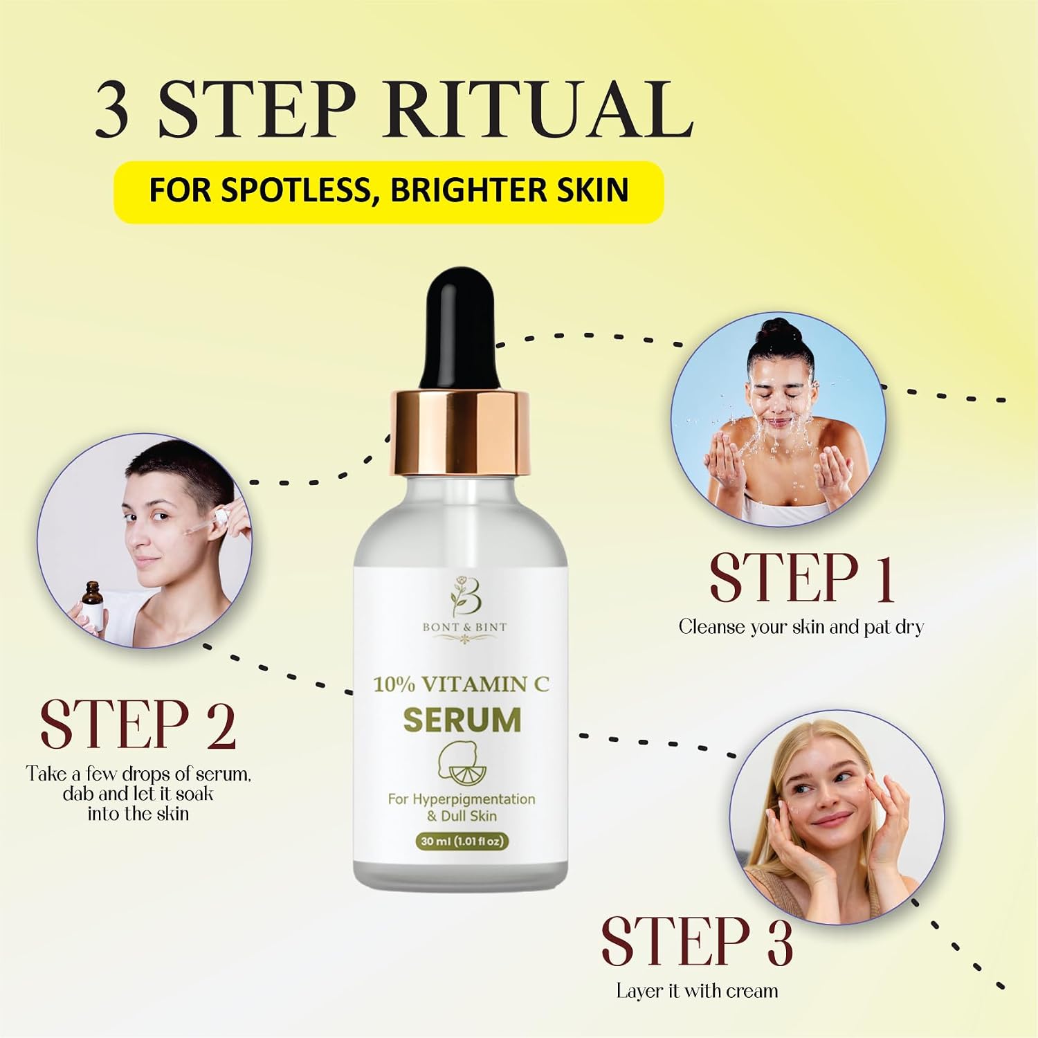 10% Vitamin C Face Serum for Brightening & Uneven Skin Tone, Antioxidant Facial Serum for Dull Skin & Dark Spots, Lightweight Hydrating Glow Serum for Daily Skincare, 30ml