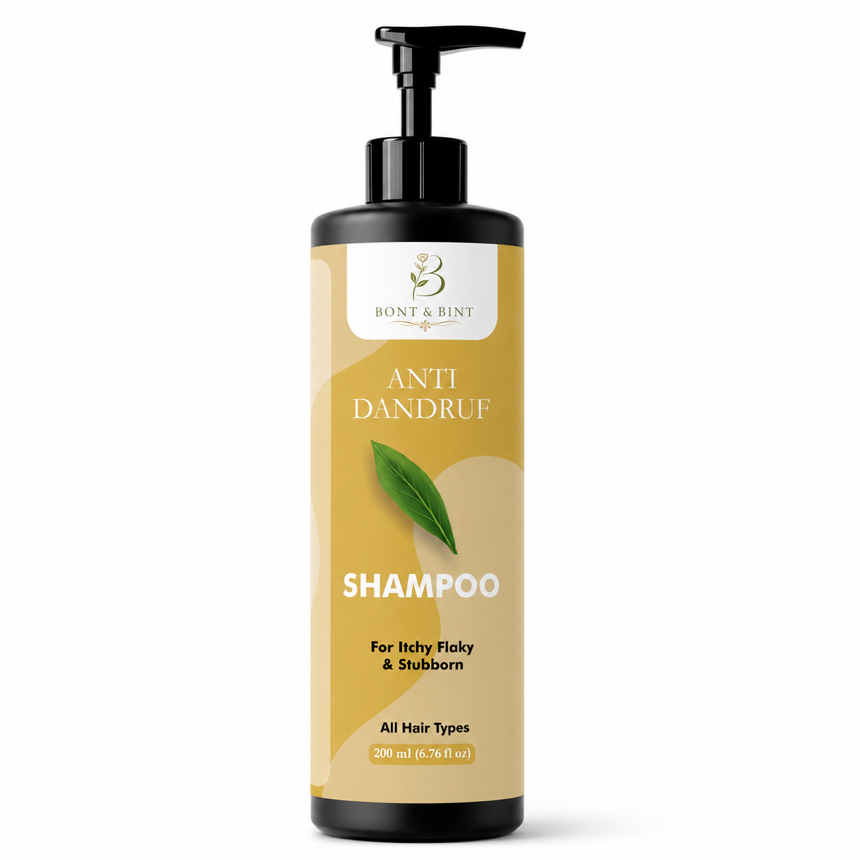 BONT & BINT Anti Dandruff Shampoo for Itchy & Flaky Scalp, Cleansing Formula for Freshness, Smoothness & Scalp Care, Daily Use for All Hair Types, 200ml